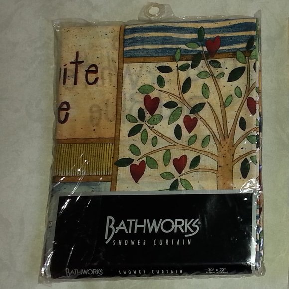 Vtg Bathworks Shower Fabric Curtain Made in  USA - Picture 2 of 4